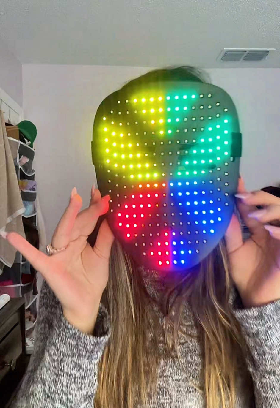 This LED mask is the coolest I’ve ever seen! Perfect for older kids #ledmask #giftsforkids #halloween #bigboys 