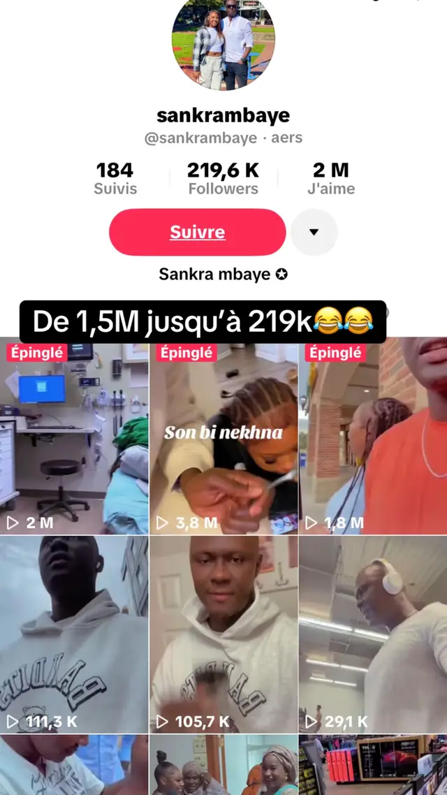 #viraltiktok #vues #photo #senegalaise_tik_tok #sonkopresident2029 les désabonnements progressives des abonnés de Sankara wor bahoull 