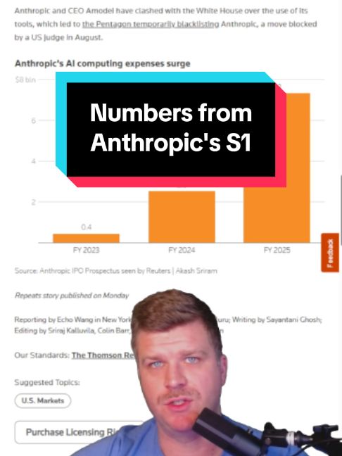 The leaks from Anthropic's prospectus are pretty astounding to say the very least with some eye opening numbers and revelations about the business before its anticipated record breaking IPO. #anthropic #investing #ipo #ai