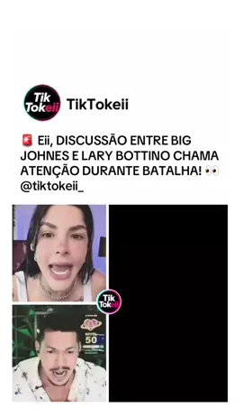 Durante uma batalha entre Big Johnes e Lary Bottino, a transmissão acabou ganhando outro rumo e terminou em uma discussão entre os dois. Um dos momentos que chamou atenção aconteceu quando o patrocinador Fila subiu na janelinha da live de Big Johnes e acabou presenciando todo o desentendimento entre seus amigos. A situação acabou gerando chateação dos dois lados: Big Johnes teria ficado incomodado com algumas atitudes de Lary. ⚠️ Ainda estamos apurando os acontecimentos e não é possível afirmar quem estaria certo ou errado. Por enquanto, o que se sabe é que houve uma discussão entre os dois durante a transmissão. 👀 O caso ainda está sendo acompanhado para entender exatamente o que aconteceu.