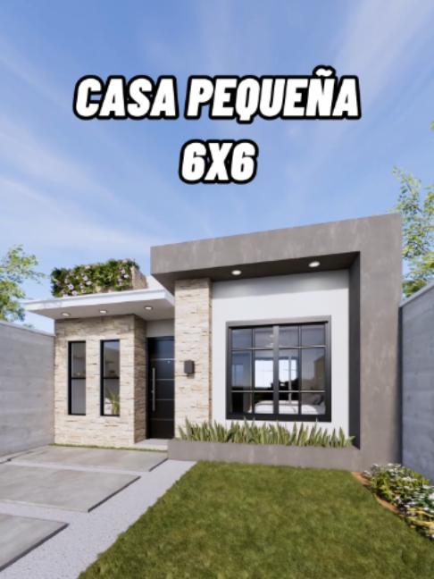Casa Pequeña Funcional en tan solo 6X6 metros 😍 Acompáñame a conocer este Recorrido 🏠 #housetour #casaspequeñas #arquitectura #tinyhome #fachadasmodernas