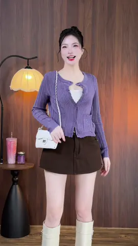 Áo cardigan dệt kim ôm tôn dáng xinh #aocardigan 