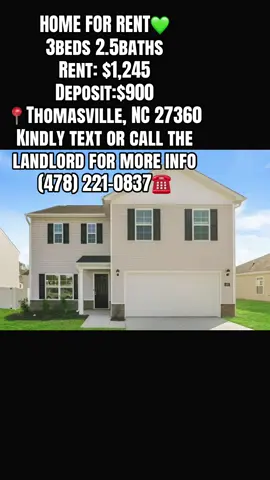 🏡✨ LOOKING FOR A NEW HOME IN THOMASVILLE, NC? ✨🏡 This beautiful 3 BEDROOM • 2.5 BATHROOM rental is still available! 🔑🏠 If you’ve been searching for a comfortable place to call home, this could be the opportunity you’ve been waiting for! ❤️ 📍 503 Jack Pine Street, Thomasville, NC 27360 🛏️ 3 Bedrooms 🛁 2.5 Bathrooms 💰 Monthly Rent: $1,245 🔐 Security Deposit: $900 Looking for a rental that fits your budget? 👀 Save this post and share it with someone who may be looking! 📲 📞 For more information, kindly text or call the landlord: (478) 221-0837 ☎️ Please contact the landlord directly for additional information, availability, rental requirements, viewing details, and application instructions. 👋 Hi! I’m a private property owner with rentals available. If you’re currently looking for a rental home, follow my page and send me a direct message to ask about available properties. 🏡🔑 ⚠️ Please do not send money or personal information until you have independently verified the property, ownership/management, and rental terms. ❤️ Like • Comment • Share • Follow 📩 DM me if you’re looking for a rental! #ThomasvilleNC #Thomasville #NorthCarolinaRentals #NCRealEstate #NCForRent                          