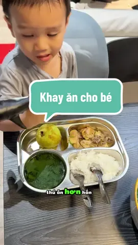 Khay ăn inox cho con, bảo sao các cô ở lớp hay dùng khay này cho các bạn bé vậy #metayreview #khayinox #khayanchobe 