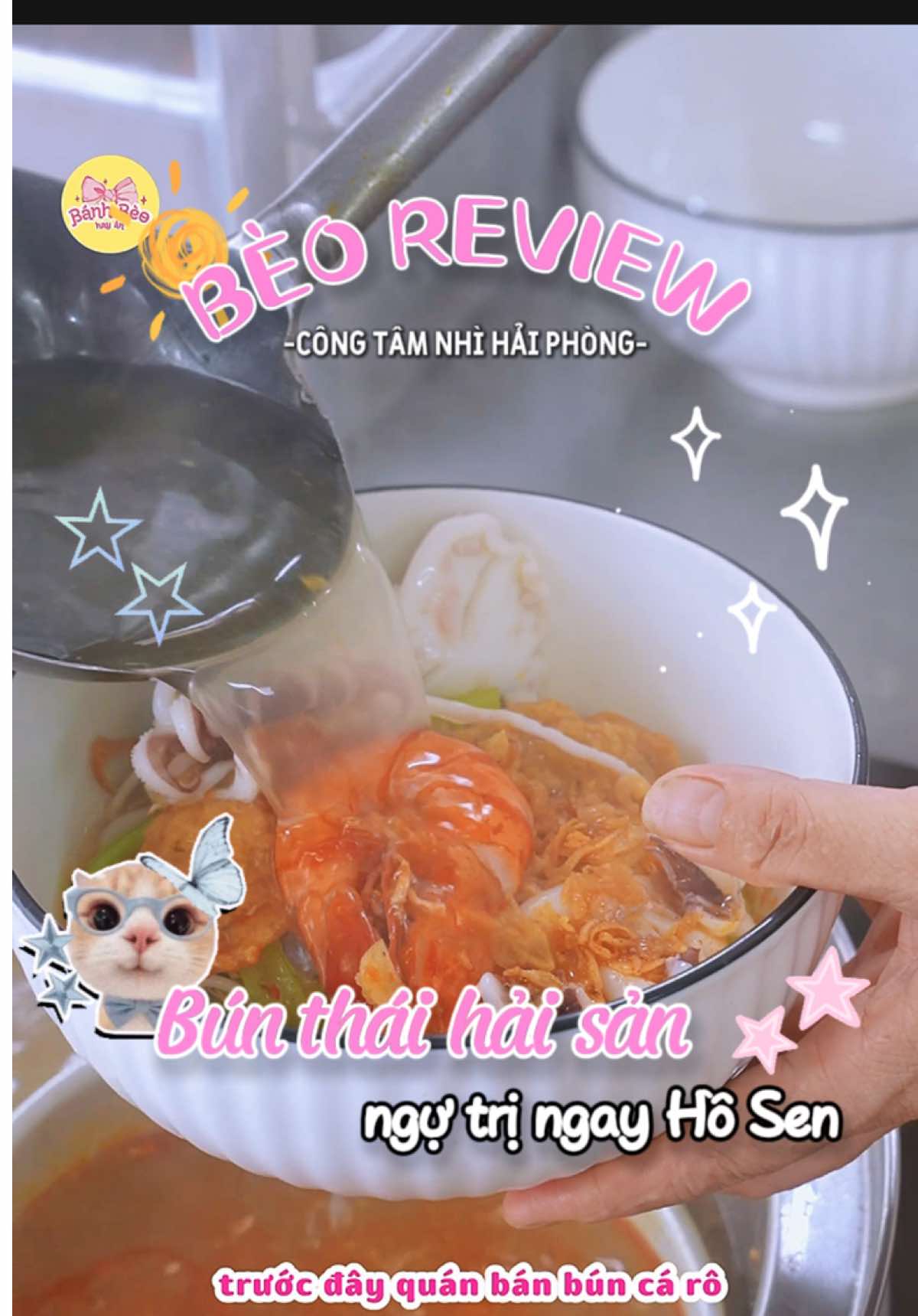 Ngoài bún thái hải sản còn có bún ếch măng cay nữa, lưu lại đi thử ngay nha các bợn 😍 #banhbeohayan #Trending #idcreative #haiphong #reviewdoan 