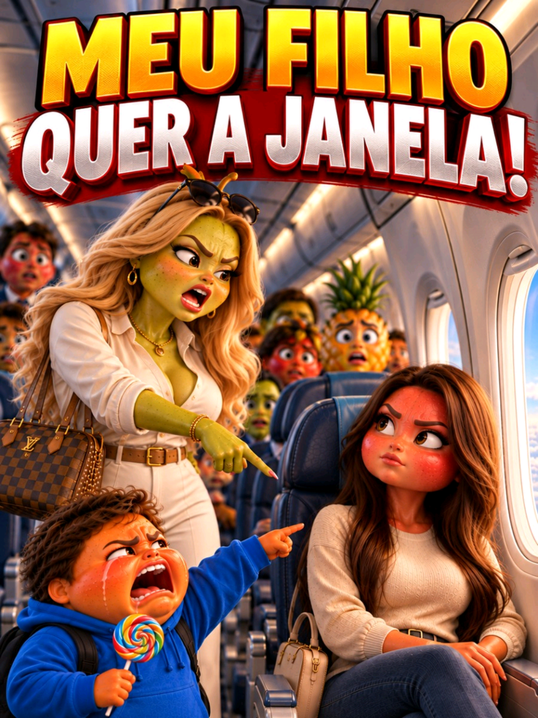 Meu Filho quer Sentar na Janela.. ✈️💺 #comedia #entreterimento #fruitstory #humor #fruitdrama 