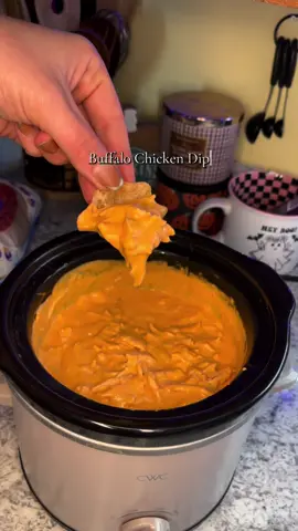 | Buffalo Chicken Dip | 🦬🐓  This is a frequent appetizer around here🙂‍↔️🤏 SOO GOOD!!  Recipe:  •2 boiled & shredded chicken breast • 8 oz block cream cheese  • 1/2 cup shredded cheese ( I normally use Gouda or cheddar, I had half a ball of Boursin cheese so I used that!)  • 1 cup franks buffalo  • 1 cup ranch  —Cook on high for 1-2 hours or low for about 3!  #fyp #foryoupage #EasyRecipe #Recipe #buffalochickendip  