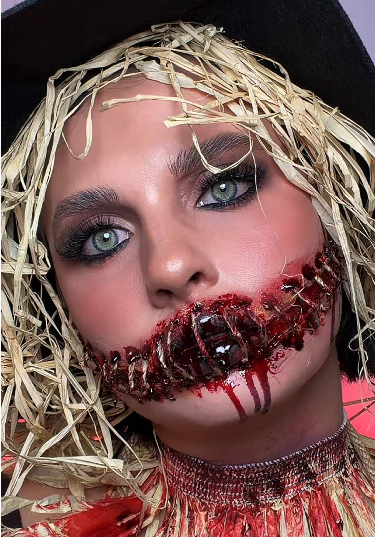Scarecrow szn!! 🌾🎃 #halloweenmakeup #scarecrowmakeup #halloweencostume #sfxmakeup 