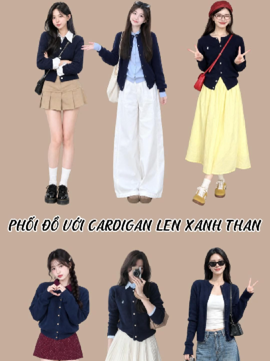 💙 Phối đồ với cardigan len xanh than cho thời tiết mùa thu – đông 🍂 Gợi ý 10 công thức phối đồ từ trẻ trung, nữ tính đến thanh lịch – dễ mặc và dễ áp dụng cho những ngày trời se lạnh.  #cardigan #cardiganxanhthan #phoido #OOTD #thoitrangnu 