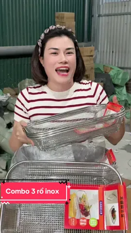 Combo 3 rổ inox, mua rẻ thì chọn combo nha mọi người #thaolinhgiadung #xuhuong #roinox 