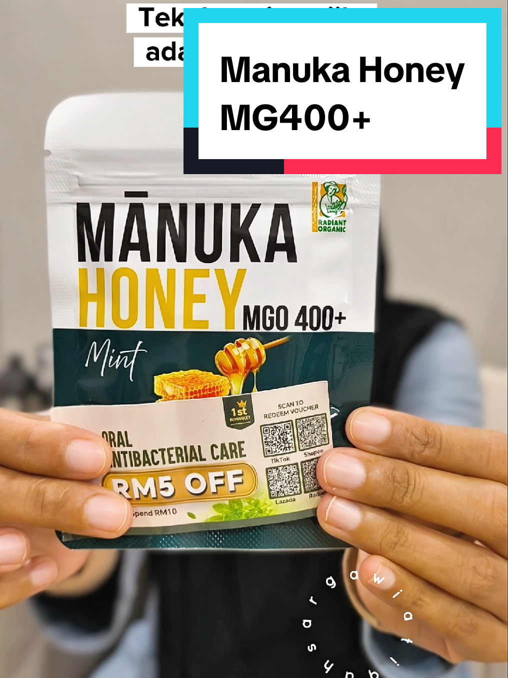 Makan sebiji lega tekak 🫣 #radiant #manukahoney #sorethroat 