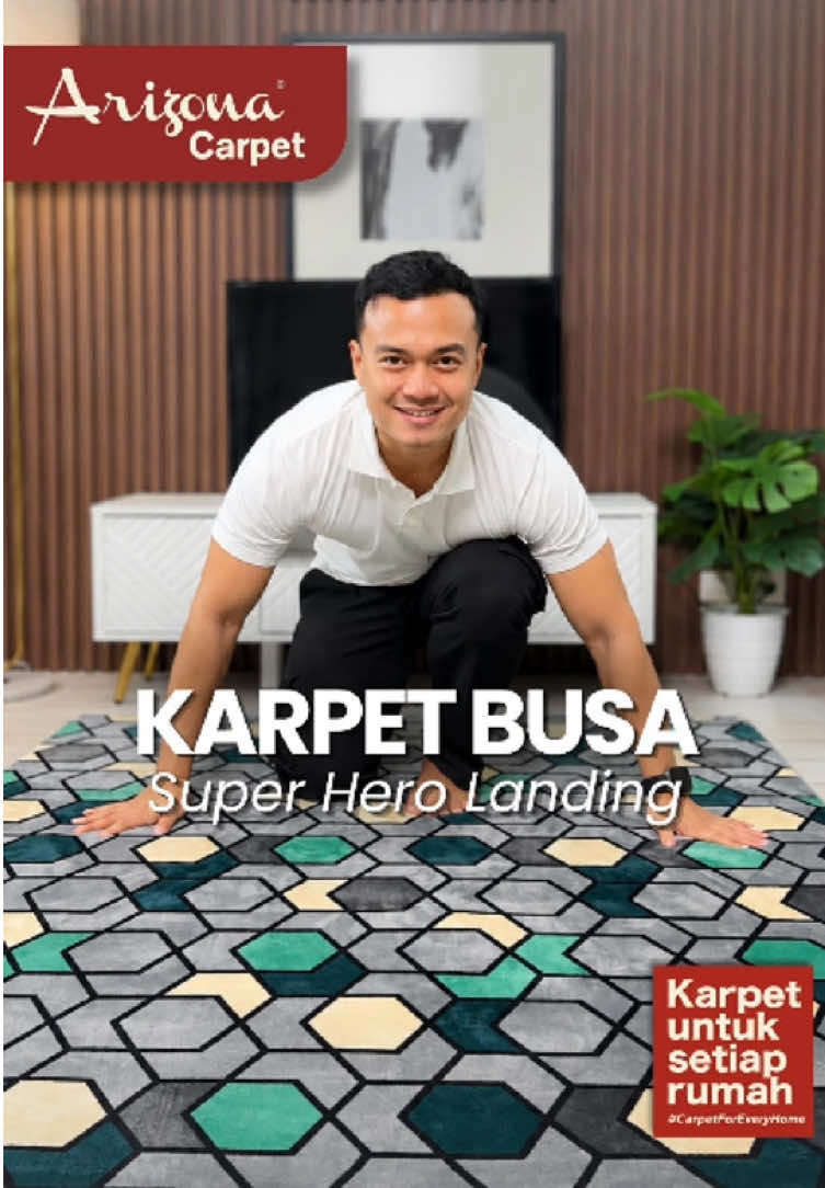 Super Hero aja butuh tempat landing yang nyaman 😎🦸 Kalau landing-nya di rumah, pastinya harus di karpet yang nyaman juga! Mau cari karpet yang nyaman sekaligus bikin rumah makin cantik?  Solusinya pakai karpet busa Malysia👀 🛒 Cek koleksi Arizona Carpet dan join Live Streaming..  #ArizonaCarpet #KarpetBusaMalaysia #KarpetRumah #KarpetRuangTamu #karpetminimalis 