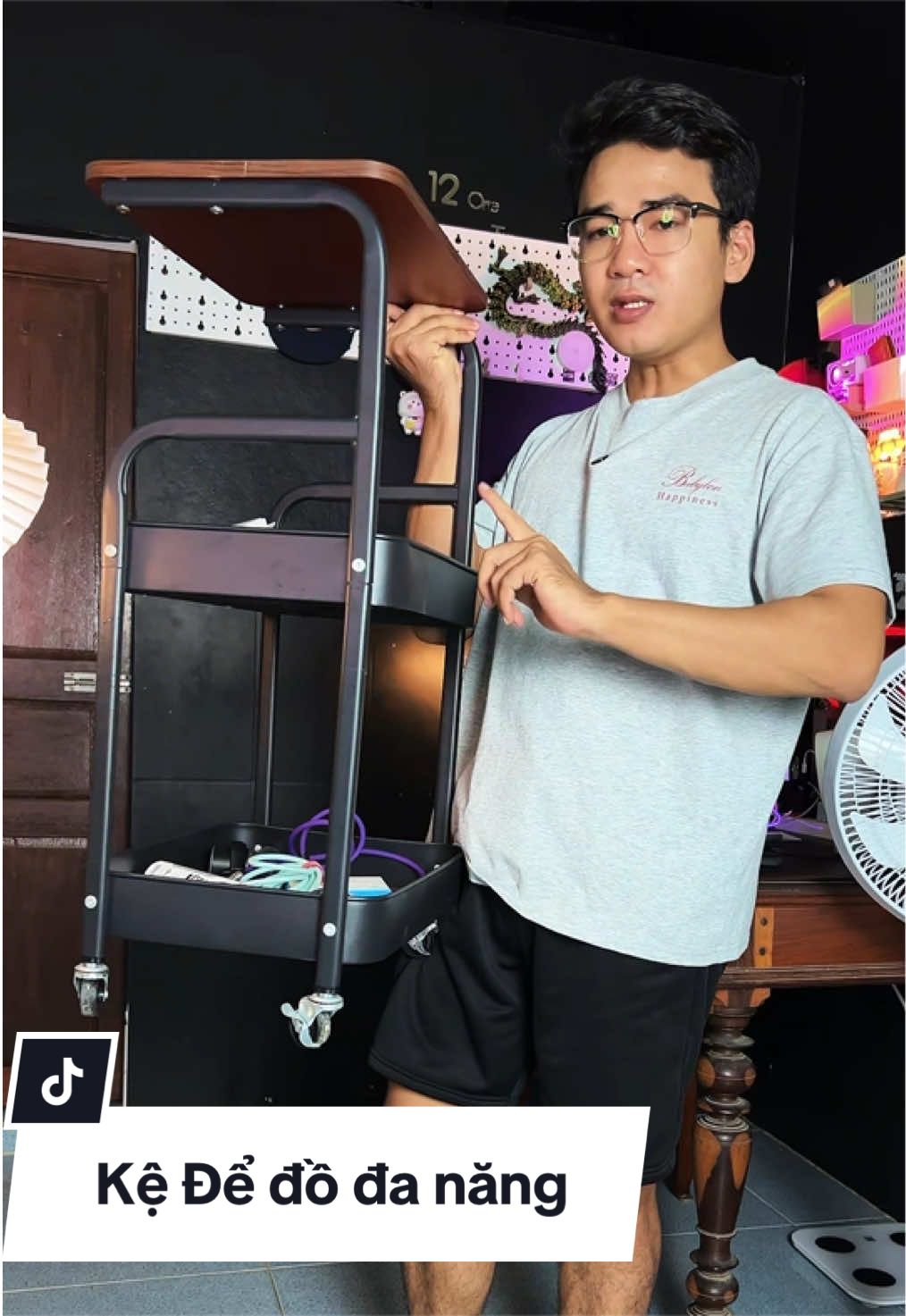 Xe đẩy spa 3 tầng để đồ đa năng có bánh xe di chuyển dễ dàng#kededodanang #xeday3tang 