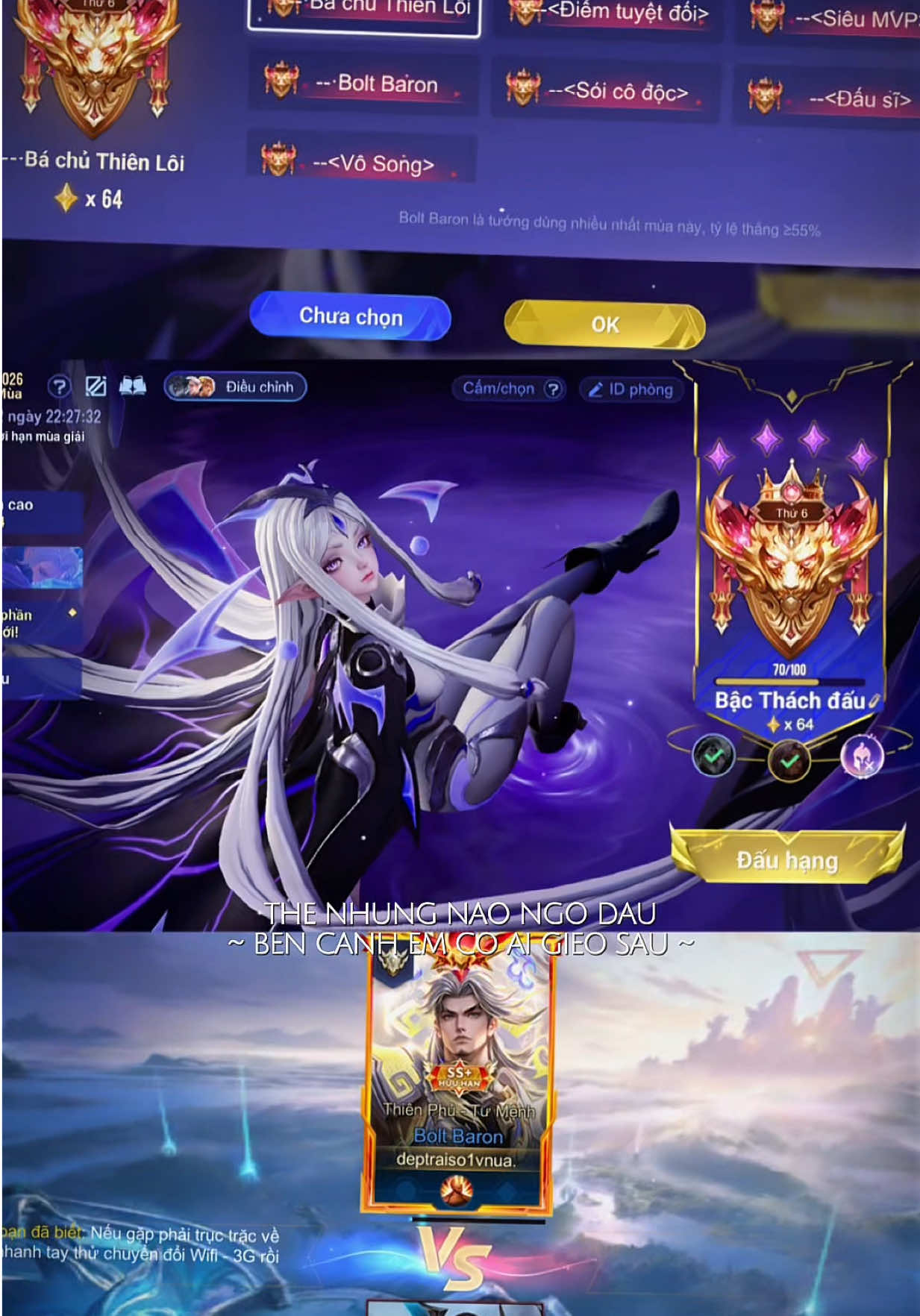 Top 1 Bolt Baron + Top 2 Thách Đấu Server Việt Nam🇻🇳. #deptraiso1vnua #lienquanmobile #CapCut 