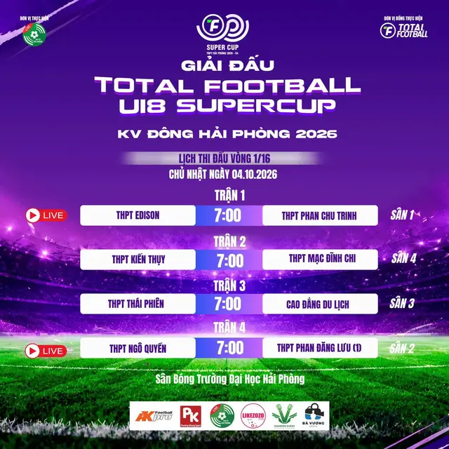 Vòng Knock- Out 1/16 đầu tiên sắp cập bến. ⏰7:00, Sáng Chủ Nhật 04/10/2026 🏟️SVĐ Trường Đại Học Hải Phòng  #supercuphp2026 #totalfootballvng #schp