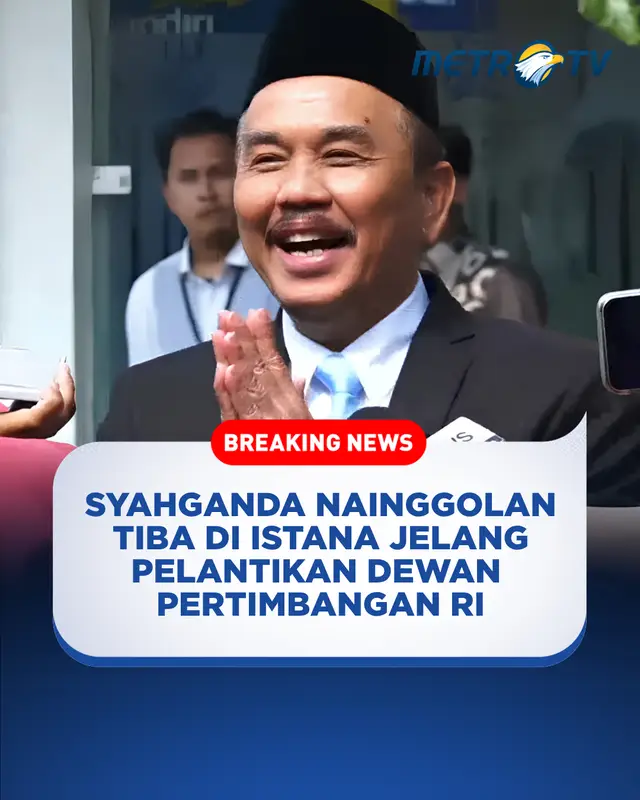 Syahganda Nainggolan tiba di Istana Negara, Jakarta, menjelang agenda pelantikan pejabat dan anggota Dewan Pertimbangan RI pada 2 Oktober 2026. #metrotv #tiktokmetrotv #beritametrotv #beritaviral #fyp #viral #syahgandanainggolan