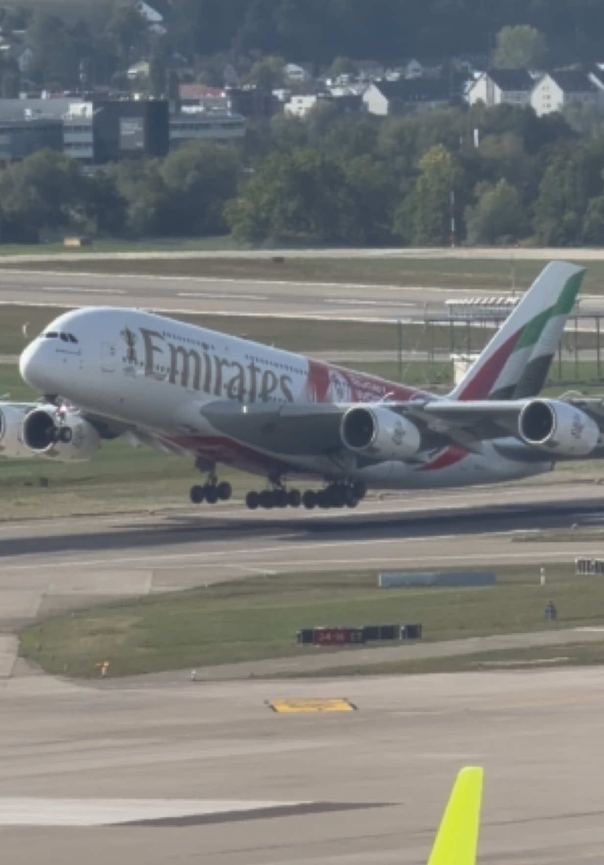 Emirates A380 Men’s Rugby World Cup Australia 2027 start at Runway 16 to Dubai 🇦🇪😍 #emirates #a380 #airbus #planespotting #fyp 