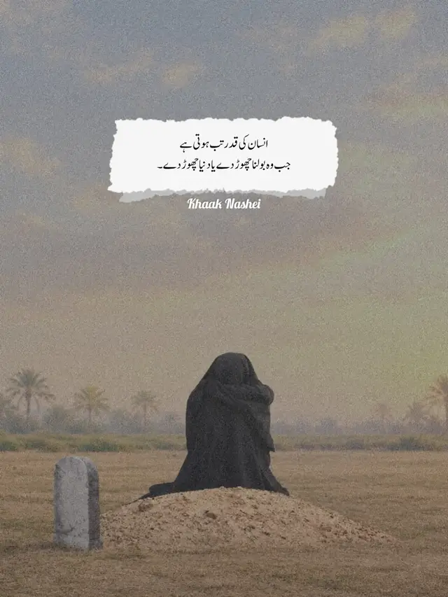 کبھی کبھی انسان کی خاموشی، اس کے الفاظ سے زیادہ کچھ کہہ جاتی ہے قدر اکثر اُس وقت محسوس ہوتی ہے، جب کوئی بولنا چھوڑ دے یا ہمیشہ کے لیے دنیا چھوڑ دے۔ بلکل اگر کسی کی قدر کرنی ہے تو جیتے جی کریں مرنے کے بعد جو قدر کی جائے اس قدر کو مرنے والا نہیں سن سکتا #poetry #vintagevibes #khaak_nashei 