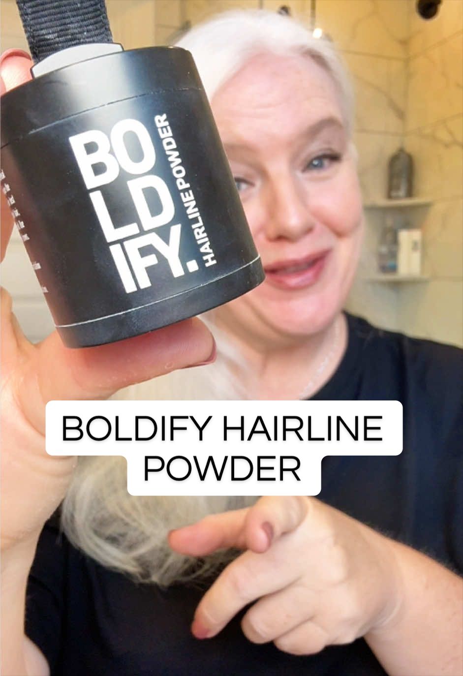 My absolute go-to won’t leave home without it favorite hair product for my thin hair! ❤️ @@boldify #thinhair #hairlinepowder  