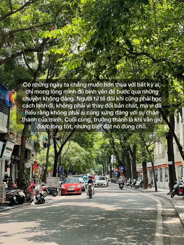 Có những ngày ta chẳng muốn hơn thua với bất kỳ ai, chỉ mong lòng mình đủ bình yên để bước qua những chuyện không đáng. Người tử tế đôi khi cũng phải học cách lạnh đi, không phải vì thay đổi bản chất, mà vì đã hiểu rằng không phải ai cũng xứng đáng với sự chân thành của mình. Cuối cùng, trưởng thành là khi vẫn giữ được lòng tốt, nhưng biết đặt nó đúng chỗ.#xuhuongtiktok #fyp 