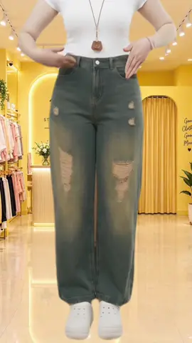 Quần Jean Nữ Ống Suông Dáng Nấm #quanjean #outfit #thoitrangnu #xuhuong #outfits 