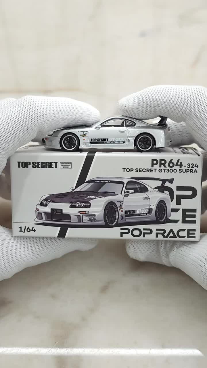 1:64 Diecast Model Car Compatible with Toyota Supra GT300 Top Secret Silver Chrome Limited Edition by Pop Race #desksetup #tiktokshopSG #SGDiecast #GCDdiecast #164scale #diecastcollector #tiktokmademebuyit #poprace #PR640324