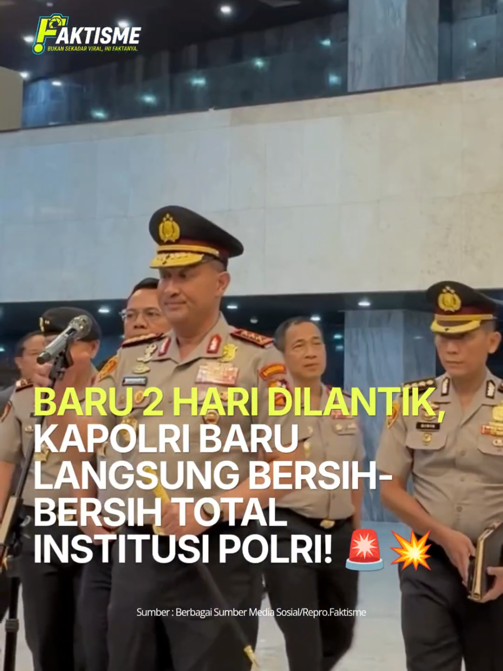 BARU DILANTIK LANGSUNG SAPU BERSIH! 🚨  Gebrakan super bombastis dari Kapolri Baru Jenderal Polisi Suyudi Ario Seto! Cuma butuh waktu 2 hari buat merombak total struktur Polri. 88 perwira tinggi digeser, dan 19 Kapolda di wilayah Indonesia langsung diganti serentak lewat ST/2205/X/KEP./2026! Kursi strategis dari Kapolda Metro Jaya sampai Kabareskrim ikutan dibongkar pasang. Sinyal reformasi total atau strategi baru di era Presiden Prabowo? ⚡  Bagaimana opini kalian di kolom komentar? 👇 #Faktisme #KapolriBaru #MutasiPolri #JenderalSuyudi #PolriTegas 