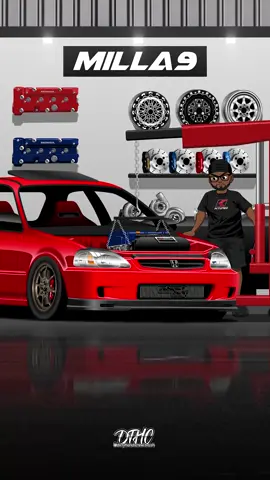 Civic Coupe K Series Turbo Project Owner : @starmil9  Thank you for love art and support #honda #civic #civiccoupe #ekcoupe #kseriesonly 