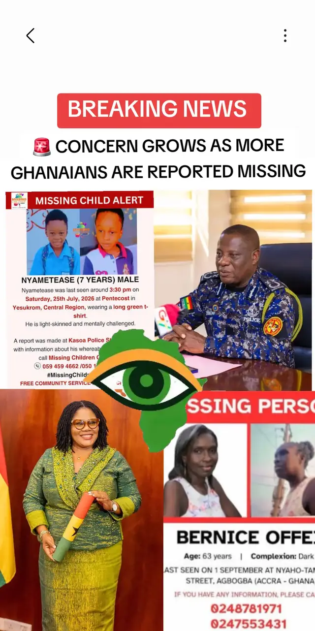 The situation has left many families worried and calling for greater vigilance and stronger efforts to protect lives. What do you think is behind the increasing reports of missing persons? 👀🇬🇭 #GhanaNews #MissingPersons #Ghana #BreakingNews #AfricanEye 