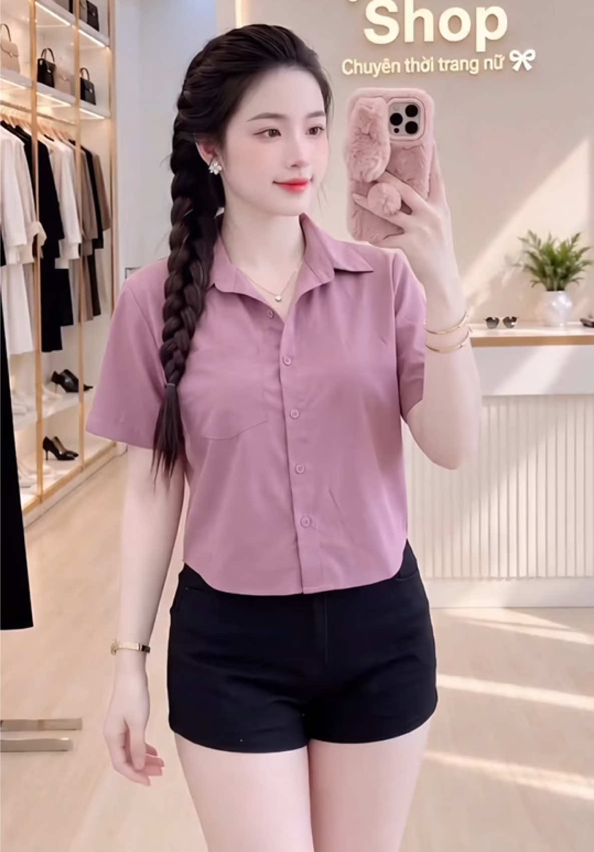 Áo Sơ Mi Ngắn Tay Kiểu Croptop#xuhuong #xuhuongtiktok 