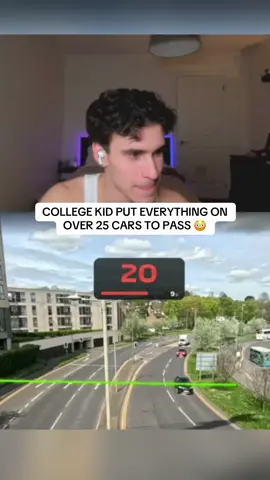 COLLEGE KID PUT EVERYTHING ON OVER 25 CARS TO PASS 😳