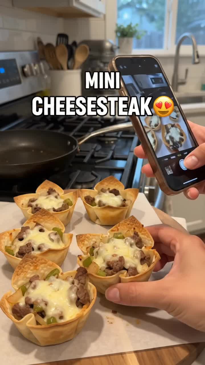 Look at that cheese pull! 😍🥩🧀

These MINI Philly Cheesesteak Taco Cups are loaded with juicy beef, peppers, onions and melty provolone inside FOUR crispy golden tortilla cups.

Hot, cheesy and perfect when you want an easy comfort-food dinner without a big mess!

⚠️ Cooking tip: Use fully cooked beef and precooked peppers and onions. Air fry until everything is thoroughly hot, the provolone is melted and the tortilla edges are golden and crisp. Cooking times may vary.

Grab yours here! 🛒👇

 #MiniTacoCups #PhillyCheesesteak #AirFryerRecipes #AirFryerMeals #QuickDinner #EasyMeals #MiniFood #TikTokShop