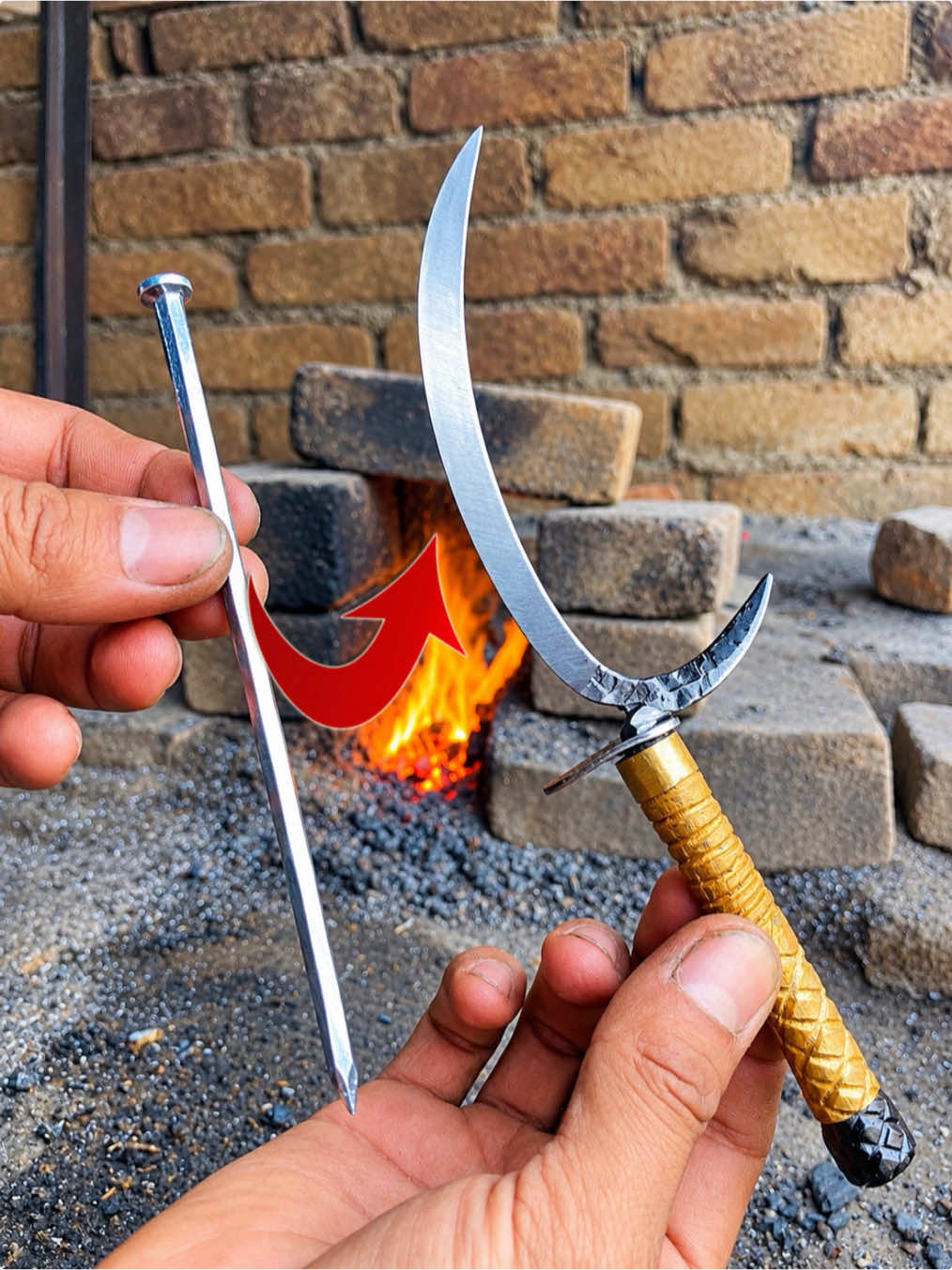 Making handmade diy mini ninja sword from nail  #sword #ninjasword #diysword #handmade #nail 
