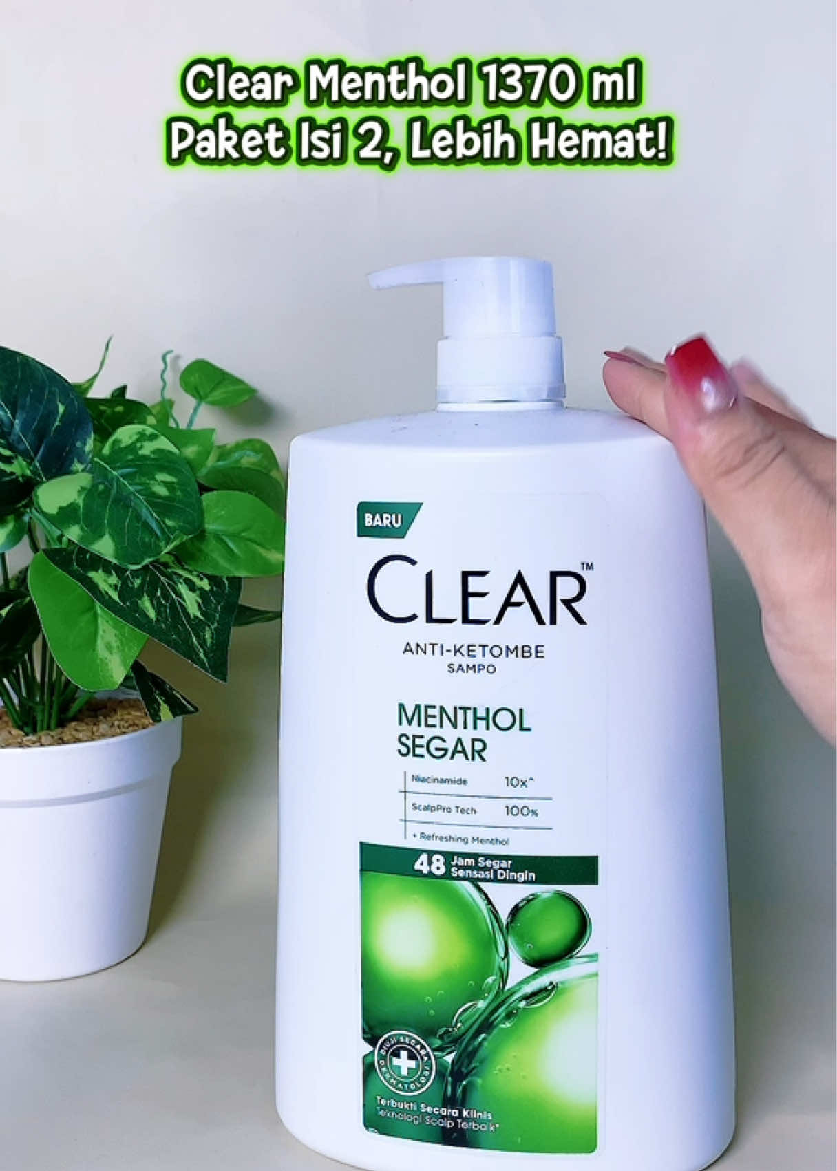 Paket isi 2 Clear 1370 ml  #clearmenthol #shampooantiketombe 