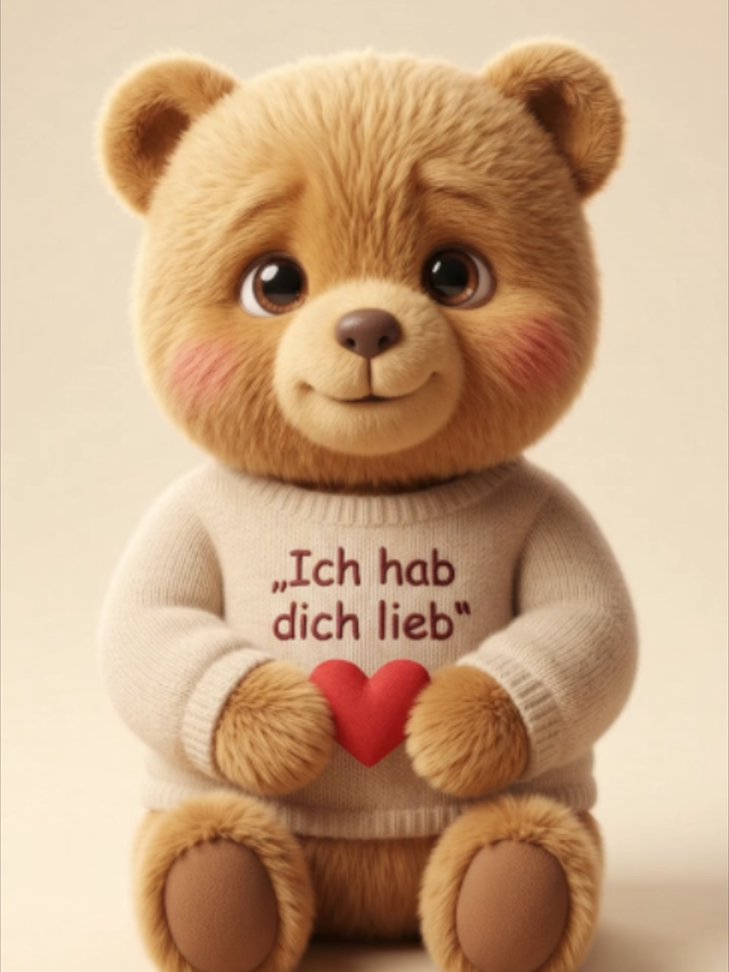 Manchmal braucht es keine großen Worte. Schick diesen kleinen Bären an einen Menschen, den du ganz fest lieb hast ❤️🐻#IchHabDichLieb #LiebeOhneWorte #VonHerzen #SüßerBär #CuteBear #AIBear #KIVideo #FürDich