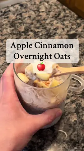 Apple Cinnamon Overnight Oats 🍎 #overnightoats #oatsrecipe #breakfastideas #oats #applecinnamon 