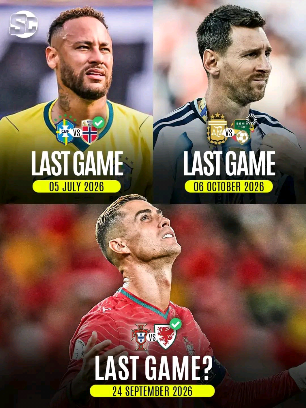 Good bye Legend❤️‍🩹👑🤍🖤#neymarjr10❤️🇧🇷⚽️✨ #messi👑💎🇦🇷 #cr7cristianoronaldo7🐐⚽🇵🇹 #endfootball2026 