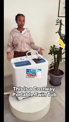 COSTWAY 20 Lbs Portable Washing Machine, Twin Tub Washer, 12Lbs Washer and 8Lbs Spinner, Blue+White Durable Design, Timer Control, Compact Laundry Washer for RV Apartments Dorms