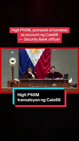KAHINA-HINALANG TRANSAKSYON? Kinumpirma ni Security Bank Branch banking Group Head Leslie Cham na P40,138,766.28 ang pumasok sa bank account ng Cale88 Foods Corp. noong 2024, habang P40,001,101.79 milyon naman ang kabuuang perang lumabas sa parehong taon. Sinabi 'yan ni Cham sa interjection ni Senator-Judges Sen. Raffy Tulfo. Matatandaang iniuugnay ang Cale88 Foods Corp. sa mister ni Vice Pres. Sara Duterte na si Atty. Manases Carpio. #VPSaraOnTrial