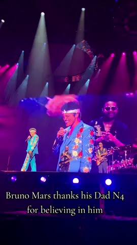 Bruno Mars thanking his Dad N4 In LA video is like 2 mins long blame Bruno #brunomars #romantictour #silksonic #brunomarsconcert #brunomarsmusic @Bruno Mars @djpee.wee 