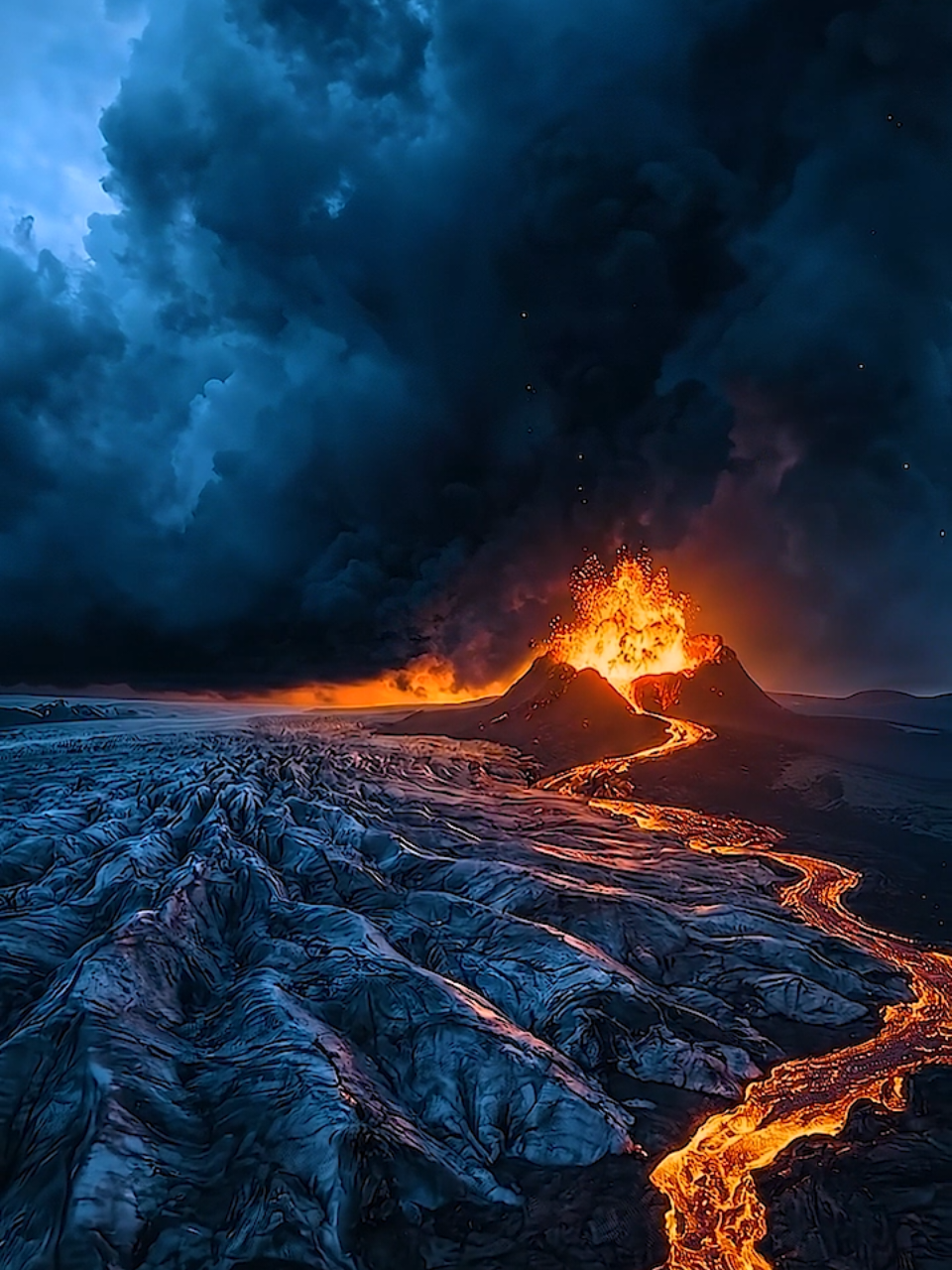 At the edge of a forgotten world, fire was beginning to awaken. 🌋🔥 Would you survive in a world like this #LostDimensions #Volcano #VolcanicEruption #Lava #FireAndIce