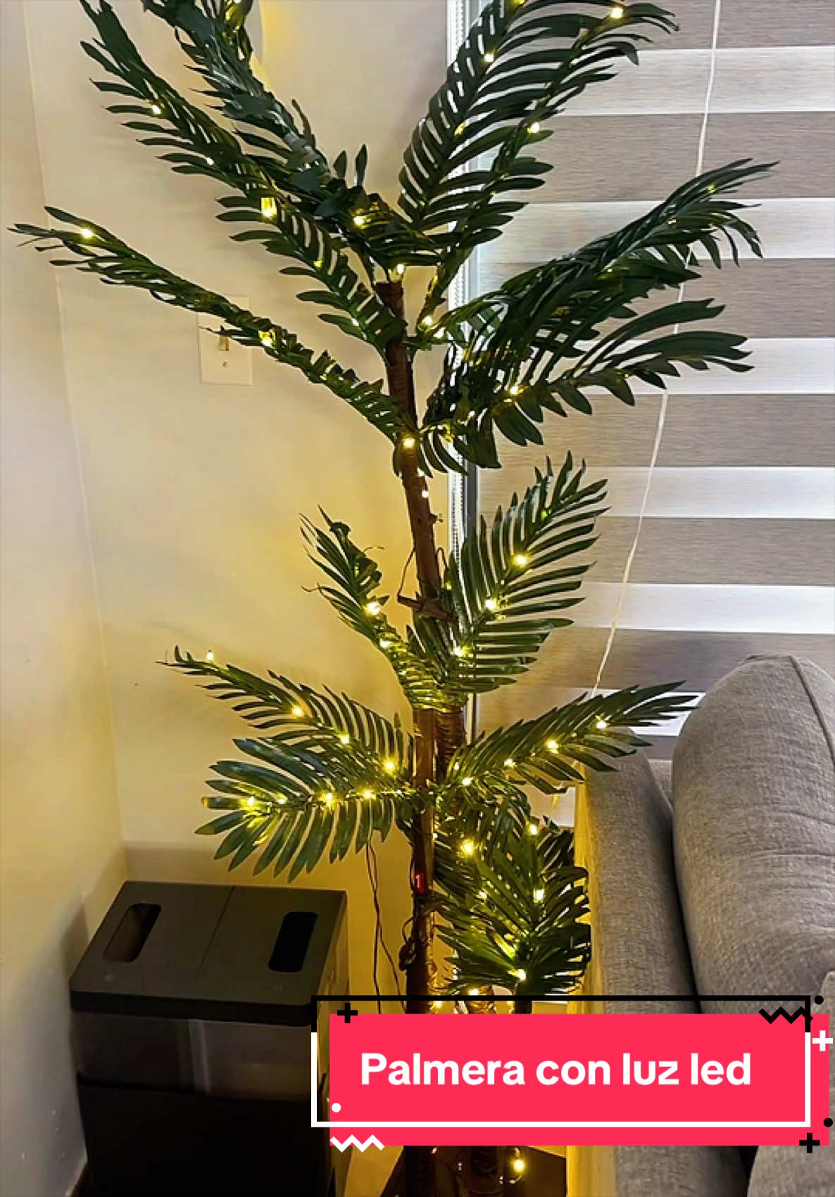 5/6-Foot Durable USB-Powered LED Artificial 3-Trunk Palm Tree - Illuminated Fronds, Detailed Installation Guide - Indoor Lighting, Tropical Party Decor, House Decor for Chinese New Year, Christmas#tiktokshopfalldealsforyou #tiktokshopstockup #blackfriday #q4 #palmtrees 