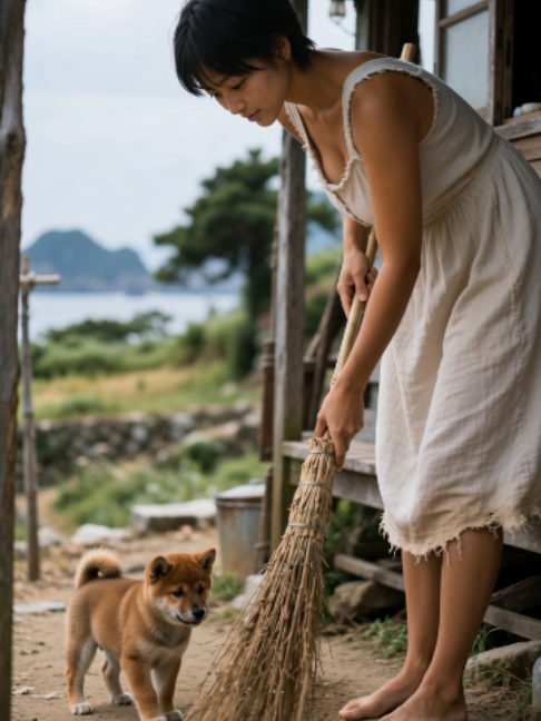 遊んでほしいみたいじゃけどお掃除中なんよ。 #島暮らし #犬のいる暮らし #aigirl