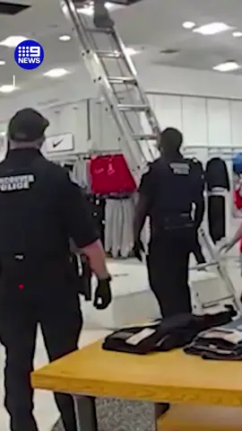 The man fell onto a matress officers had placed as a precaution. #9News