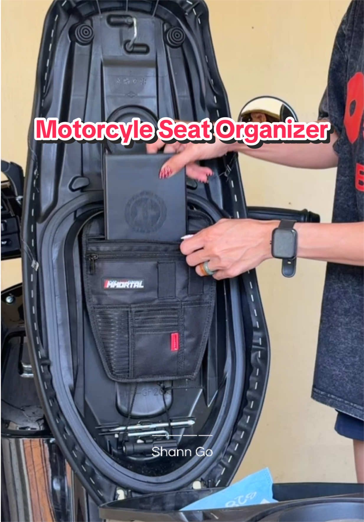 Installing My Motorcycle Organizer, kalat no more🥹 🏍️🛠️✨📦�   #motorcycleseatorganizer #motorcyclepaperorganizer #fazzioseatorganizer #motorcycleaccessories #motororganizer 