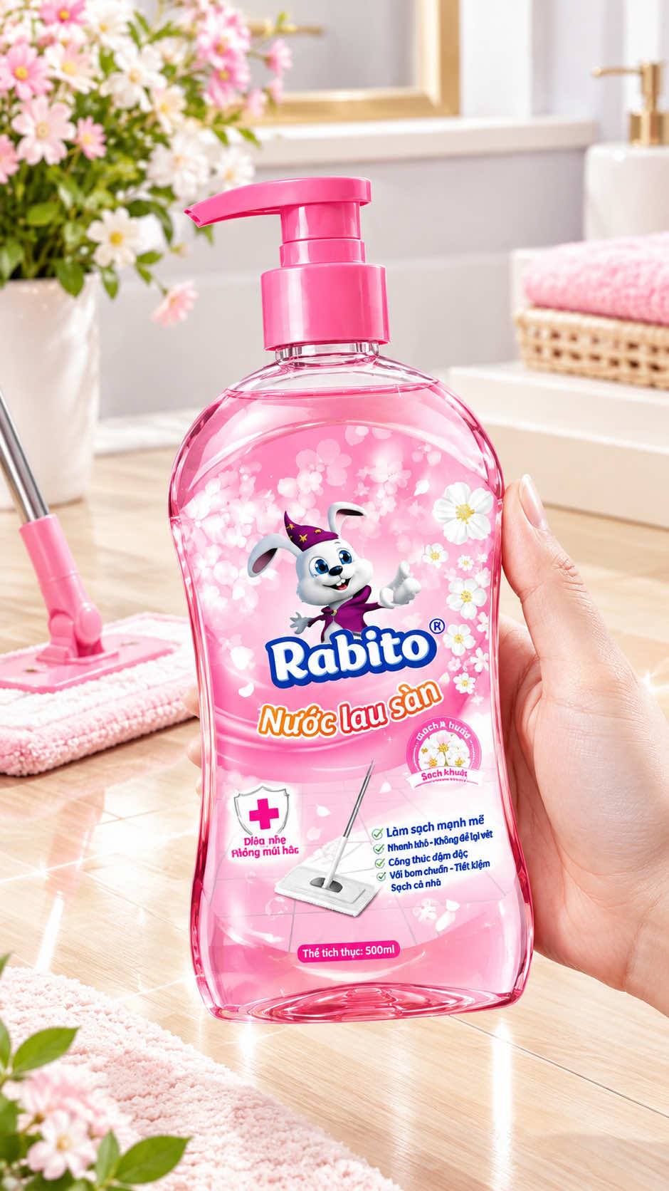 Nước Lau Sàn Rabito Đậm Đặc 500ml cao cấp