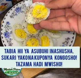 Hivi unajua watu wenye viwango vya juu vya sukari wanapaswa kula nini asubuhi? Kila asubuhi kwa ajili ya kifungua kinywa... kuleni mayai mawili au matatu yaliyochemshwa vizuri... na mnyunyizie pilipili manga iliyosagwa kidogo... na chumvi juu yake. Kwa kufanya hivi... mtaepuka kupanda ghafla kwa hatari kwa viwango vyenu vya sukari kwenye damu... na kuviweka imara siku nzima. Kama unaangalia video hii... niandikie kwenye maoni unaangalia kutokea wapi... na umejifunza nini. Na kama una changamoto ya kisukari... matibabu yapo yanayosaidia kurekebisha kongosho... homoni ya insulini... seli za mwili... kinga ya mwili... pamoja na kuondoa madhara yote ya kisukari. Kama unahitaji matibabu hayo... nitafute moja kwa moja... namba yangu ipo kwenye Bio. Pia usisahau kuhifadhi video hii sasa hivi... kwani itaondolewa hewani muda si mrefu! #viral #viral #viral 