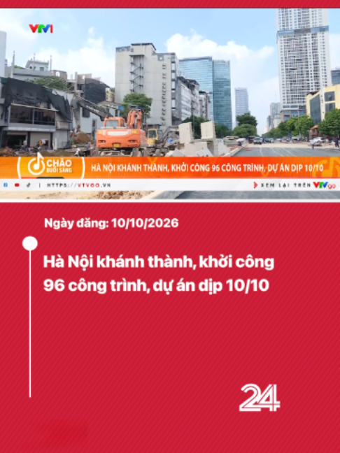 Kỷ niệm 72 năm Ngày Giải phóng Thủ đô, Hà Nội khánh thành, khởi công 96 công trình, dự án với tổng mức đầu tư hơn 147.000 tỷ đồng. Trong đó có Bệnh viện Tim Hà Nội cơ sở 2, Bến xe khách Yên Sở và các dự án xử lý ô nhiễm sông Nhuệ, sông Cầu Bây.#tiktoknews #vtv24 #VTV