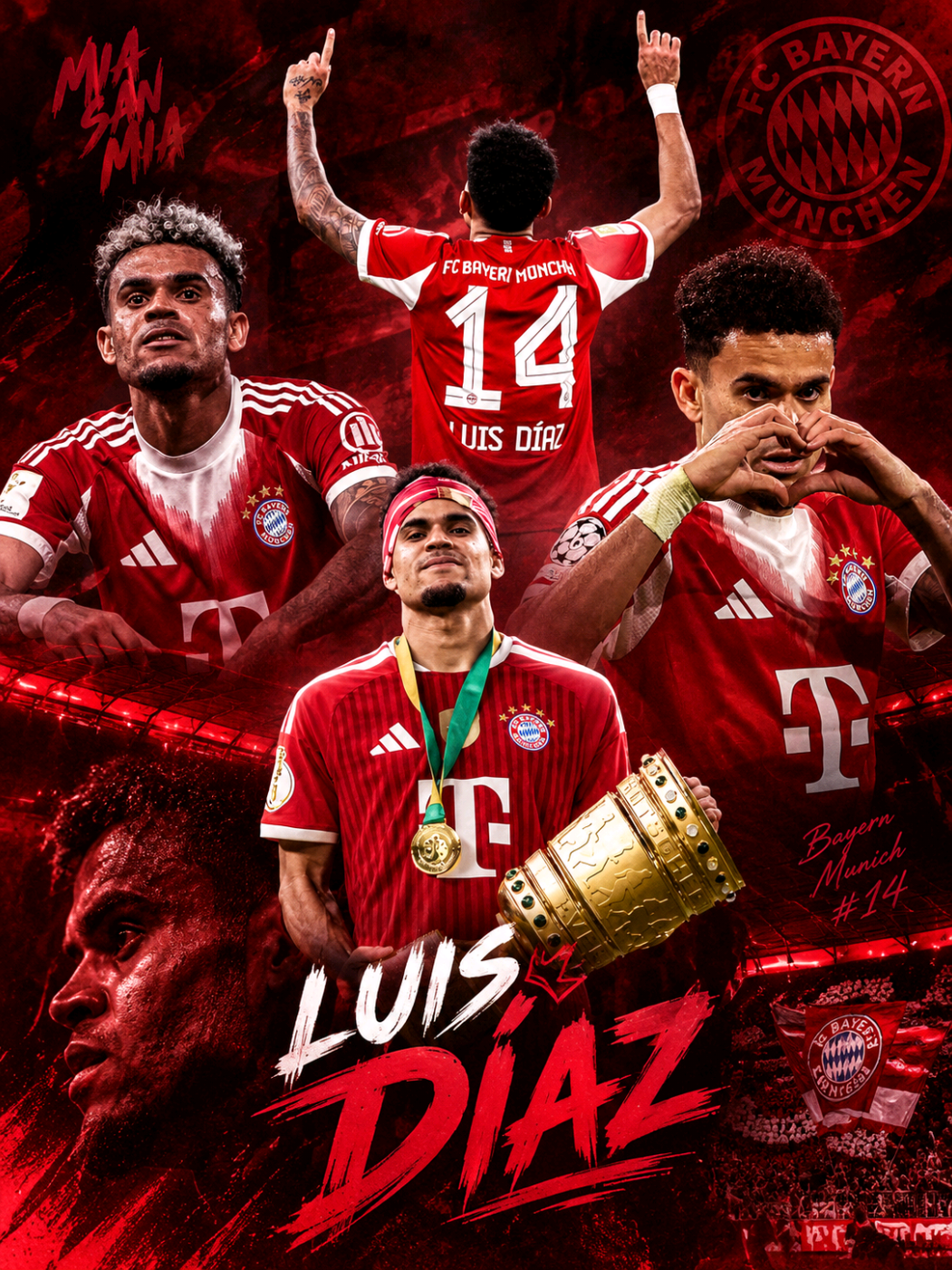 Luis Diaz 🇨🇴  Trong màu áo Bayern Munich 😱  #football #bongda #luisdiaz 
