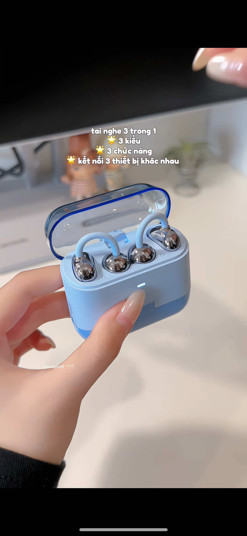 Tai nghe 3 cặp trong 1 trông moá ơi quá đãaaa 🤣🤣 #tainghe #tainghebluetooth #kytech #tainghekhongday #viralvideo 